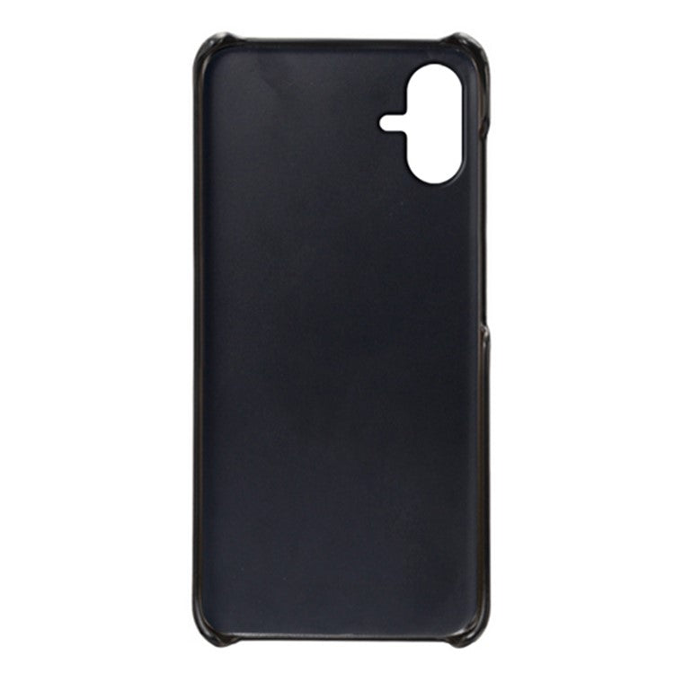 For Samsung Galaxy A06 Case Dual Card Slots PU Leather + Hard PC Phone Cover - Black