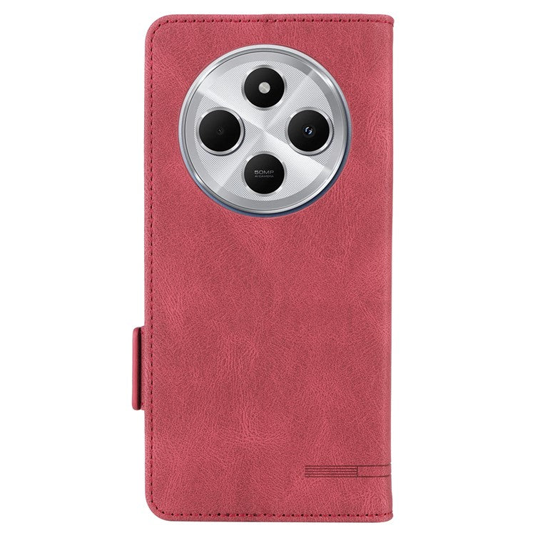 For Xiaomi Redmi 14C 4G Case Leather Wallet Flip Phone Cover with Hardware Decor - Rose