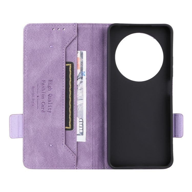 For Xiaomi Redmi 14C 4G Case Leather Wallet Flip Phone Cover with Hardware Decor - Purple