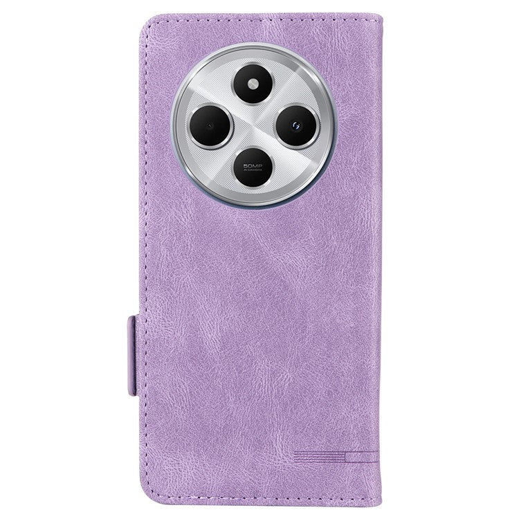 For Xiaomi Redmi 14C 4G Case Leather Wallet Flip Phone Cover with Hardware Decor - Purple