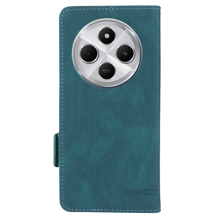 For Xiaomi Redmi 14C 4G Case Leather Wallet Flip Phone Cover with Hardware Decor - Blue