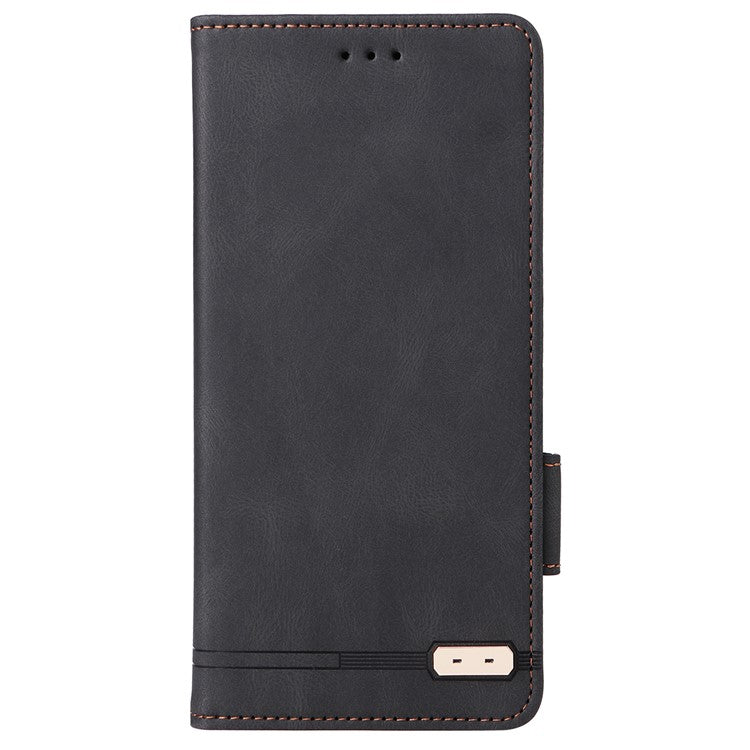 For Xiaomi Redmi 14C 4G Case Leather Wallet Flip Phone Cover with Hardware Decor - Black