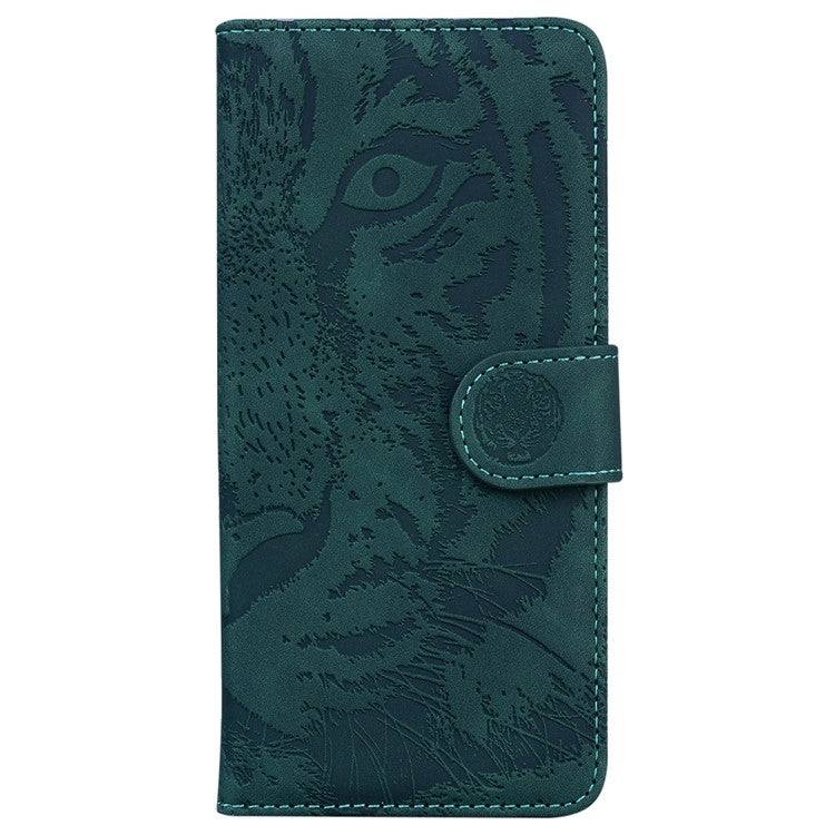 For Xiaomi Redmi 14C 4G Case Tiger Imprint Leather Wallet Phone Cover - Green