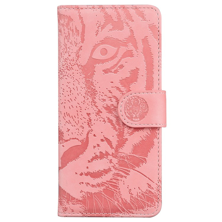 For Xiaomi Redmi 14C 4G Case Tiger Imprint Leather Wallet Phone Cover - Pink