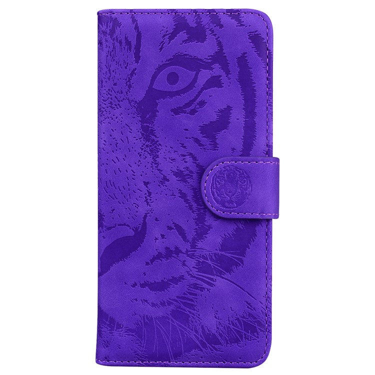 For Xiaomi Redmi 14C 4G Case Tiger Imprint Leather Wallet Phone Cover - Purple