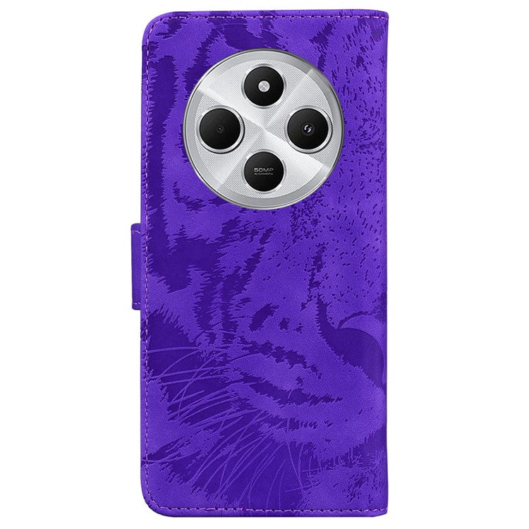 For Xiaomi Redmi 14C 4G Case Tiger Imprint Leather Wallet Phone Cover - Purple