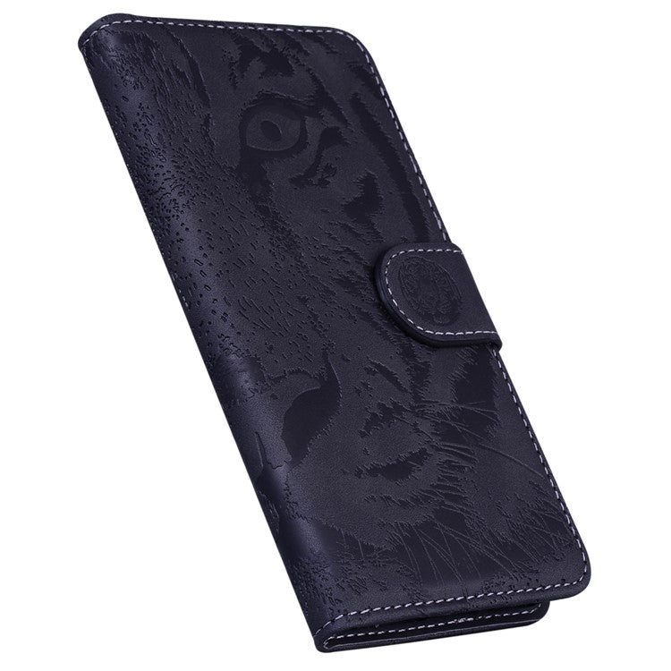 For Xiaomi Redmi 14C 4G Case Tiger Imprint Leather Wallet Phone Cover - Black