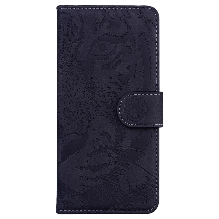 For Xiaomi Redmi 14C 4G Case Tiger Imprint Leather Wallet Phone Cover - Black