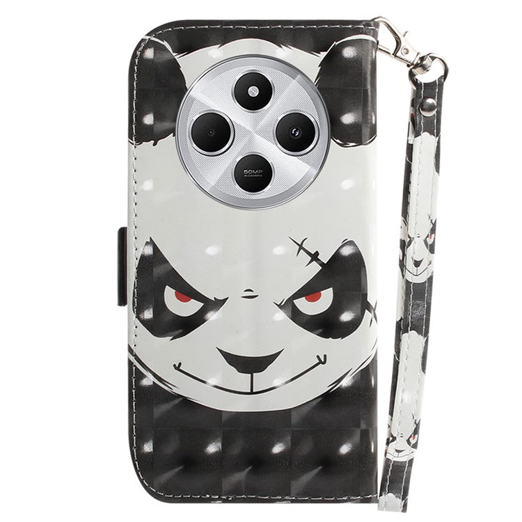 For Xiaomi Redmi 14C 4G Case Pattern Printing Leather Wallet Phone Cover - Angry Panda