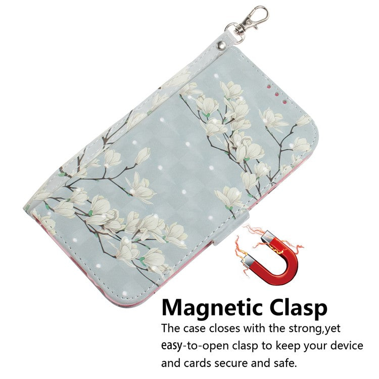 For Xiaomi Redmi 14C 4G Case Pattern Printing Leather Wallet Phone Cover - Magnolia