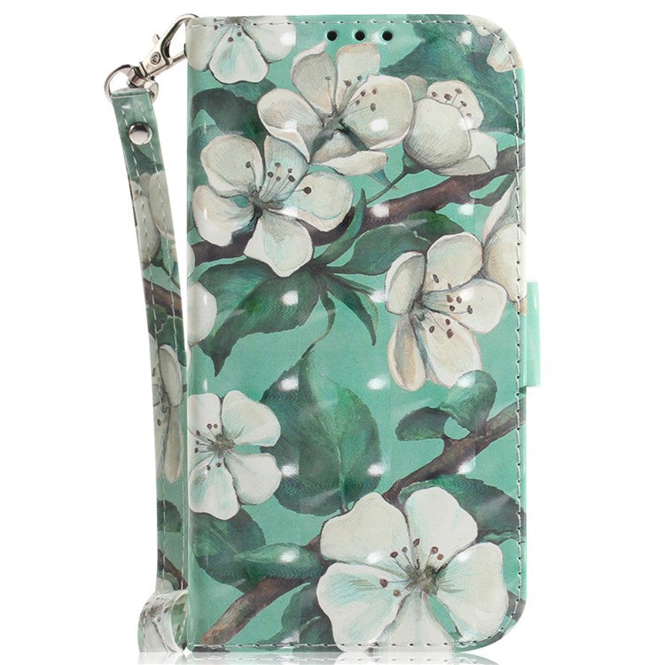 For Xiaomi Redmi 14C 4G Case Pattern Printing Leather Wallet Phone Cover - Watercolor Flowers