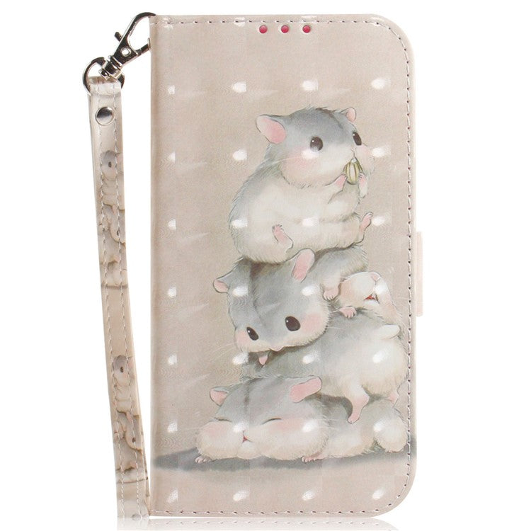 For Xiaomi Redmi 14C 4G Case Pattern Printing Leather Wallet Phone Cover - Stacking Squirrels