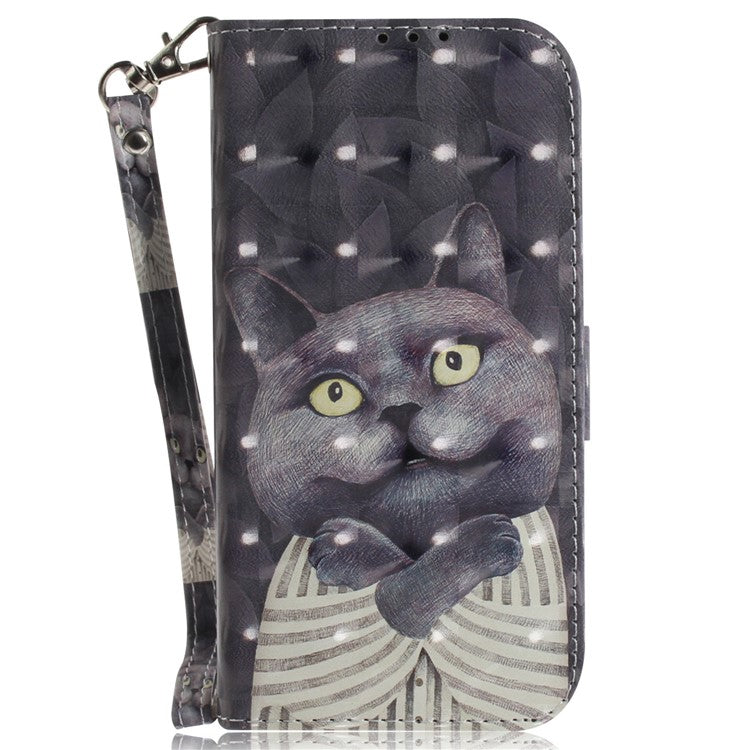 For Xiaomi Redmi 14C 4G Case Pattern Printing Leather Wallet Phone Cover - Embracing Cat