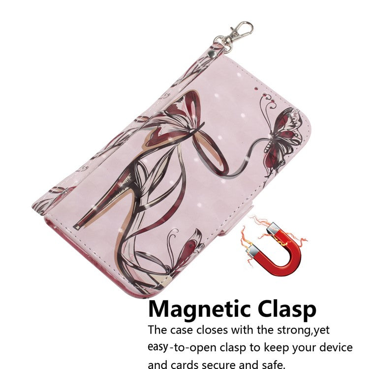 For Xiaomi Redmi 14C 4G Case Pattern Printing Leather Wallet Phone Cover - Butterfly High Heels