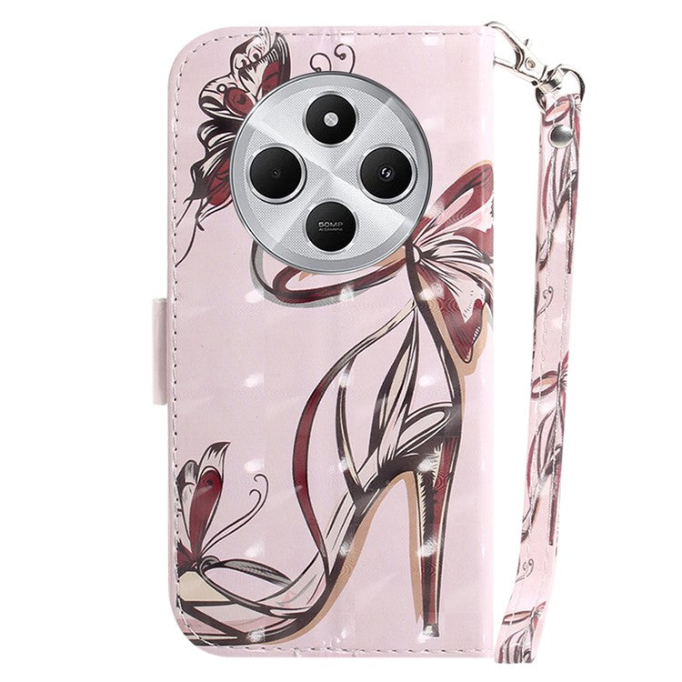 For Xiaomi Redmi 14C 4G Case Pattern Printing Leather Wallet Phone Cover - Butterfly High Heels