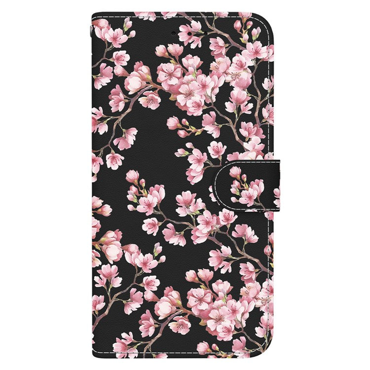 For Xiaomi Poco C75 4G / Redmi 14R 5G / 14C 4G Wallet Phone Case Anti-Drop Leather Flip Cover Pattern Printing - Plum Blossom