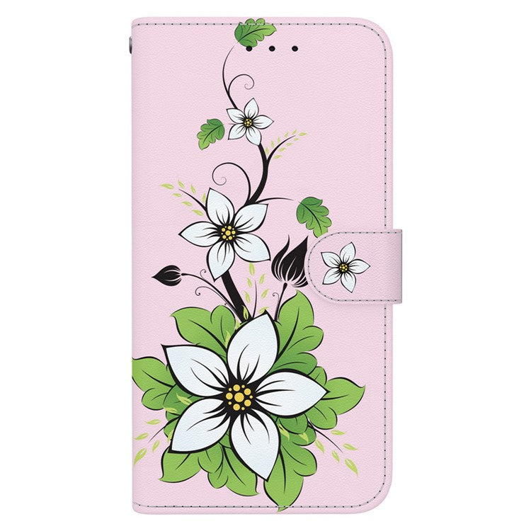 For Xiaomi Poco C75 4G / Redmi 14R 5G / 14C 4G Wallet Phone Case Anti-Drop Leather Flip Cover Pattern Printing - Lily