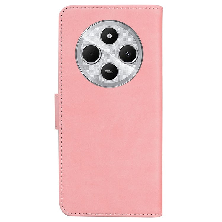 For Xiaomi Poco C75 4G / Redmi 14R 5G / 14C 4G Stand Case PU Leather Phone Cover Butterfly Printed - Pink