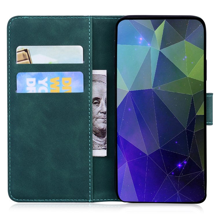 For Xiaomi Poco C75 4G / Redmi 14R 5G / 14C 4G Stand Case PU Leather Phone Cover Butterfly Printed - Green