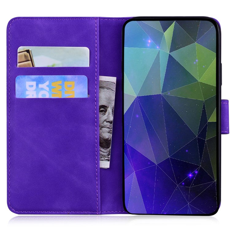 For Xiaomi Poco C75 4G / Redmi 14R 5G / 14C 4G Stand Case PU Leather Phone Cover Butterfly Printed - Purple