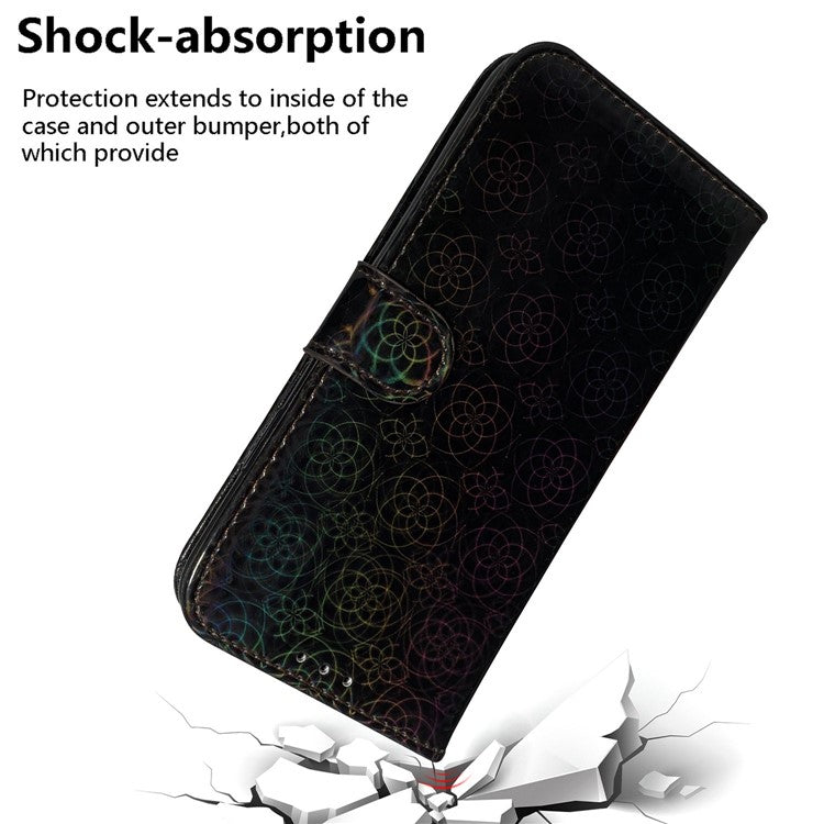 For Xiaomi Poco C75 4G / Redmi 14R 5G / 14C 4G Stand Case Dazzling Flower Leather Phone Cover - Black