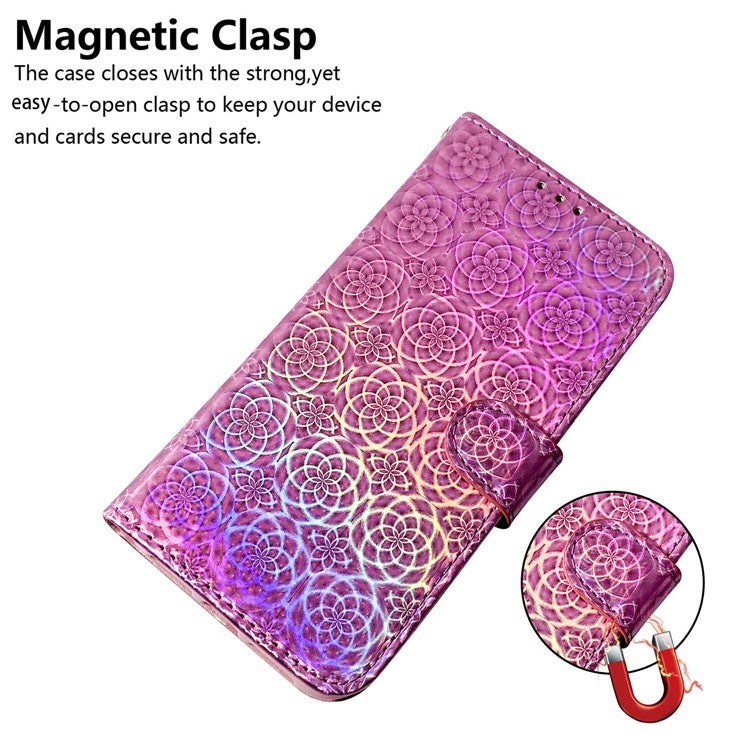 For Xiaomi Poco C75 4G / Redmi 14R 5G / 14C 4G Stand Case Dazzling Flower Leather Phone Cover - Pink