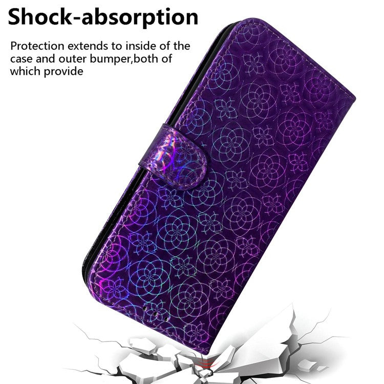 For Xiaomi Poco C75 4G / Redmi 14R 5G / 14C 4G Stand Case Dazzling Flower Leather Phone Cover - Purple