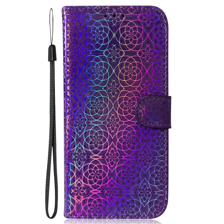 For Xiaomi Poco C75 4G / Redmi 14R 5G / 14C 4G Stand Case Dazzling Flower Leather Phone Cover - Purple