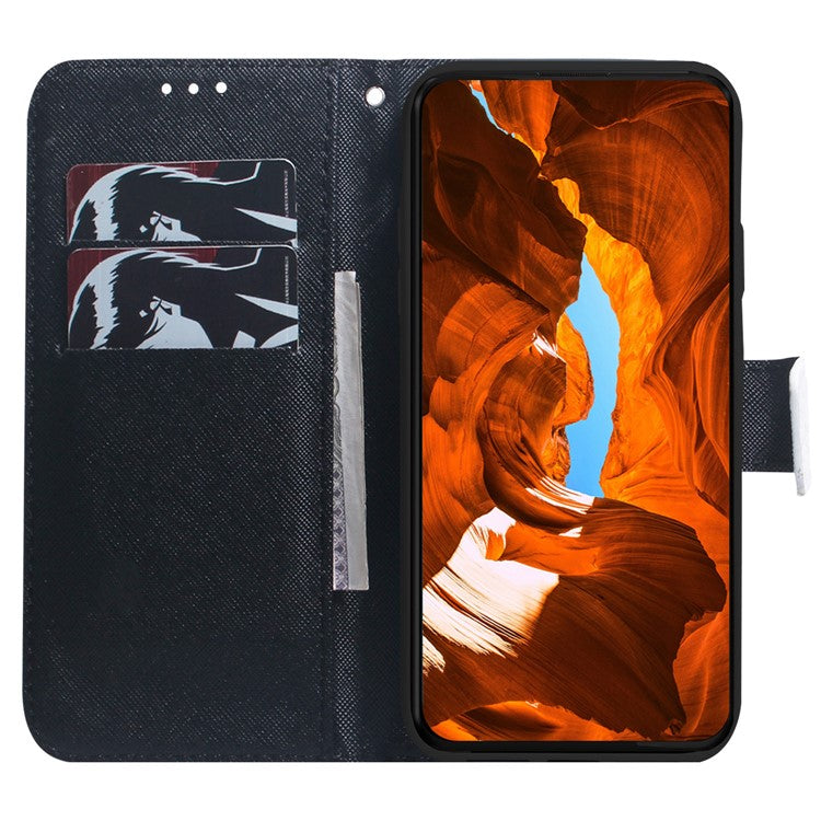 For Xiaomi Poco C75 4G / Redmi 14R 5G / 14C 4G Wallet Case Pattern Print Leather Phone Cover - Dog and Wolf