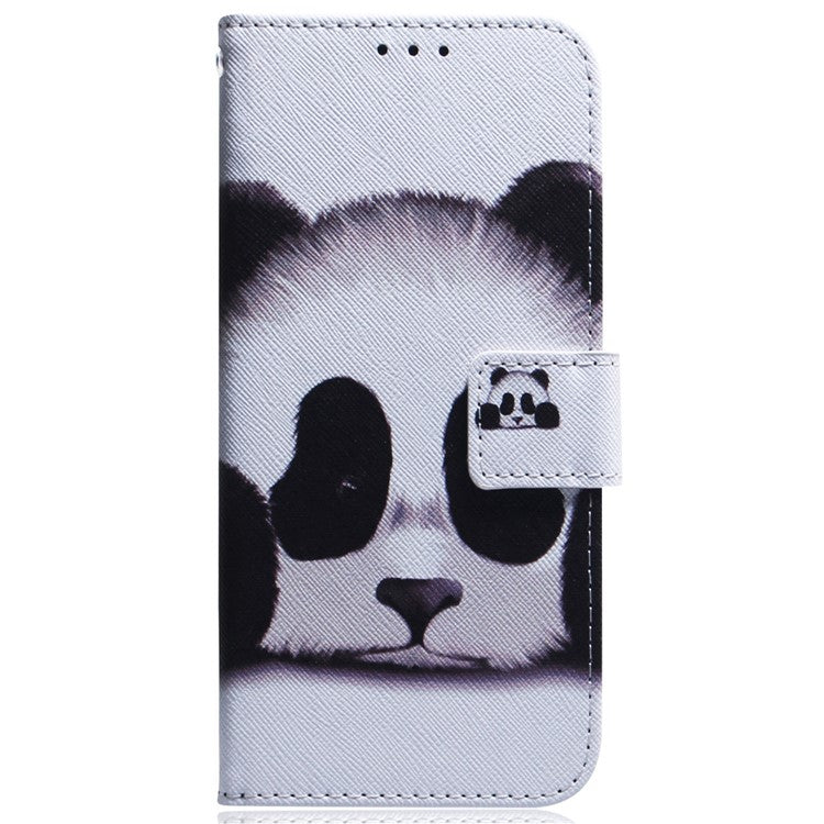 For Xiaomi Poco C75 4G / Redmi 14R 5G / 14C 4G Wallet Case Pattern Print Leather Phone Cover - Panda