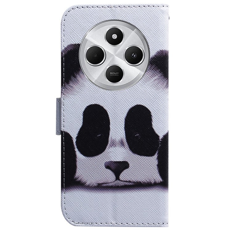 For Xiaomi Poco C75 4G / Redmi 14R 5G / 14C 4G Wallet Case Pattern Print Leather Phone Cover - Panda