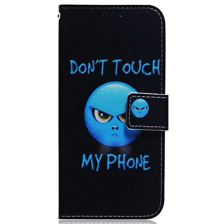 For Xiaomi Poco C75 4G / Redmi 14R 5G / 14C 4G Wallet Case Pattern Print Leather Phone Cover - Don't Touch My Phone