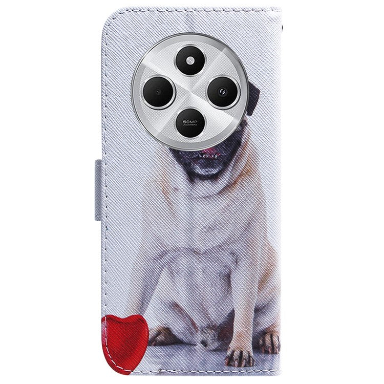 For Xiaomi Poco C75 4G / Redmi 14R 5G / 14C 4G Wallet Case Pattern Print Leather Phone Cover - Dog