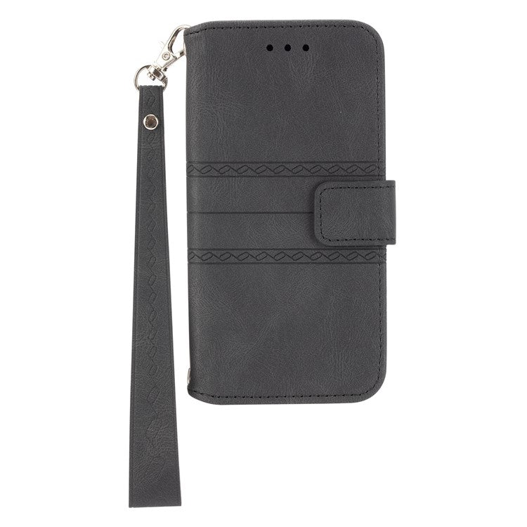 For Xiaomi Redmi 14C 4G Case Wallet PU Leather Imprinted Pattern Phone Cover - Black