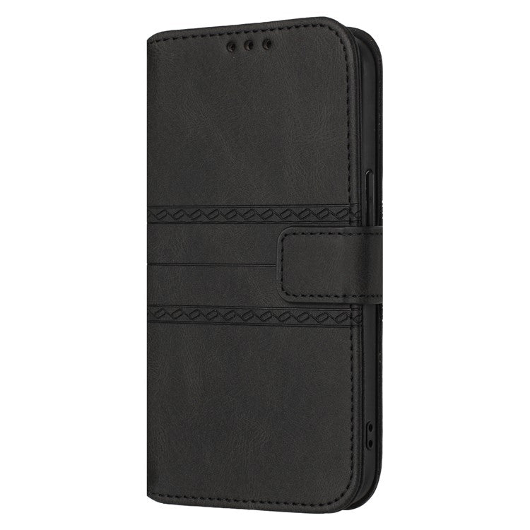 For Xiaomi Redmi 14C 4G Case Wallet PU Leather Imprinted Pattern Phone Cover - Black