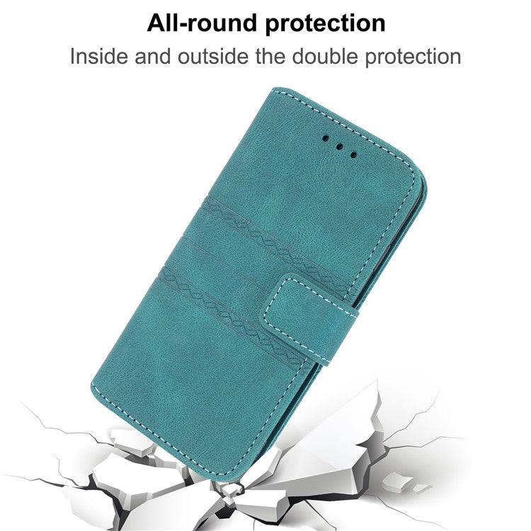 For Xiaomi Redmi 14C 4G Case Wallet PU Leather Imprinted Pattern Phone Cover - Blackish Green