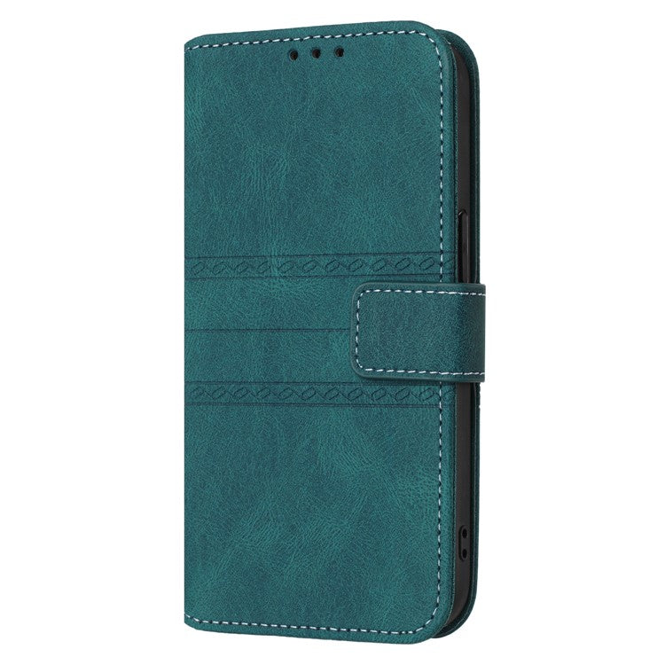 For Xiaomi Redmi 14C 4G Case Wallet PU Leather Imprinted Pattern Phone Cover - Blackish Green