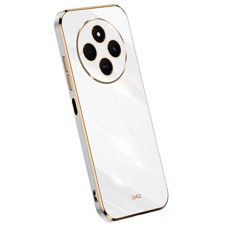 XINLI For Xiaomi Poco C75 4G / Redmi 14R 5G / 14C 4G Case TPU Phone Cover with Electroplating Frame - White