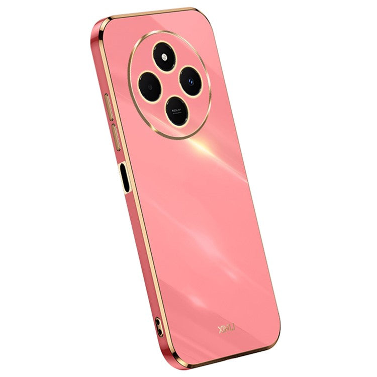 XINLI For Xiaomi Poco C75 4G / Redmi 14R 5G / 14C 4G Case TPU Phone Cover with Electroplating Frame - Red