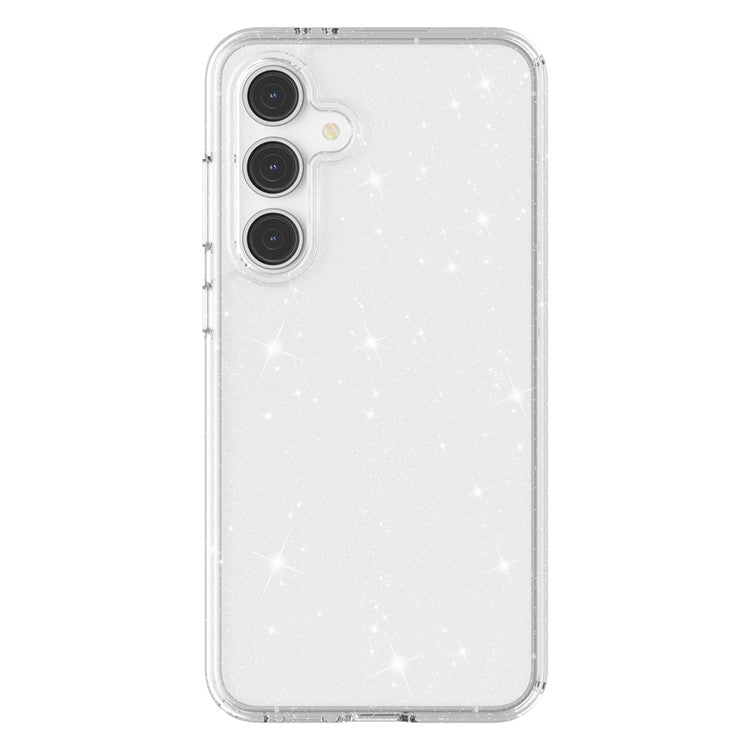 For Samsung Galaxy S24 FE Case TPU+PC Glitter Transparent Phone Cover - Sparkly Glitter White