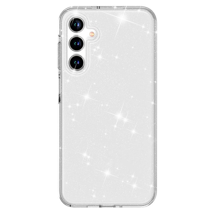 For Samsung Galaxy A16 5G / A16 4G Case TPU+PC Glitter Transparent Phone Cover - Sparkly Glitter White