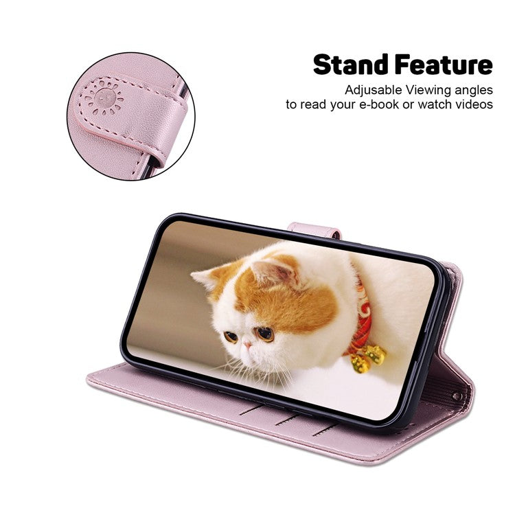 For Google Pixel 9 Pro / Pixel 9 Case RFID Blocking Kitten Pattern TPU+PU Leather Phone Cover - Pink