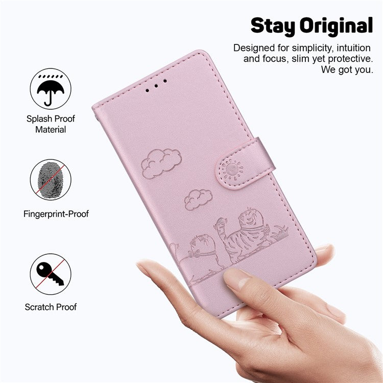 For Google Pixel 9 Pro / Pixel 9 Case RFID Blocking Kitten Pattern TPU+PU Leather Phone Cover - Pink