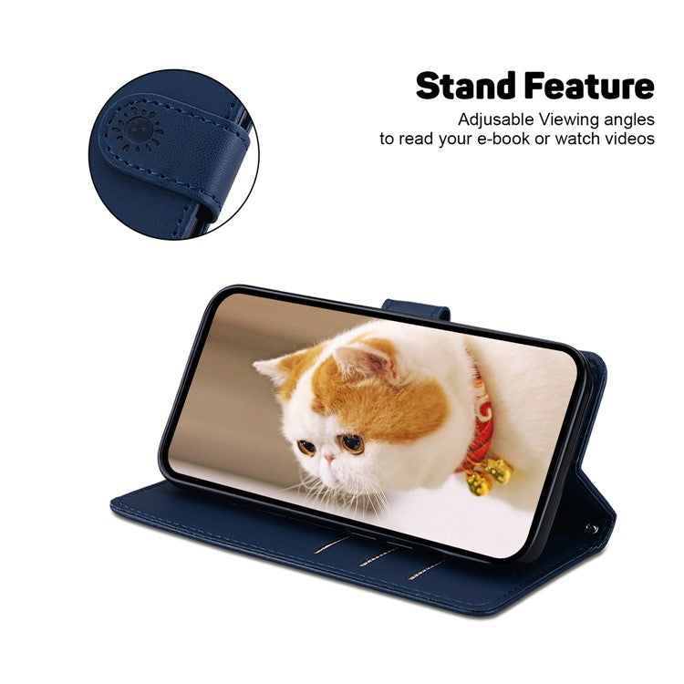 For Google Pixel 9 Pro / Pixel 9 Case RFID Blocking Kitten Pattern TPU+PU Leather Phone Cover - Blue