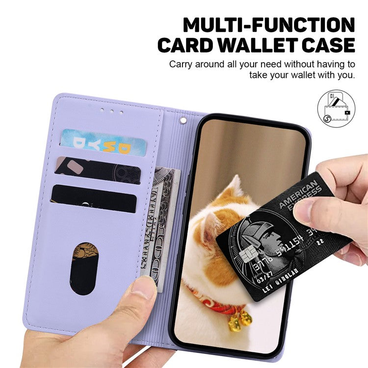 For Google Pixel 9 Pro / Pixel 9 Case RFID Blocking Kitten Pattern TPU+PU Leather Phone Cover - Purple