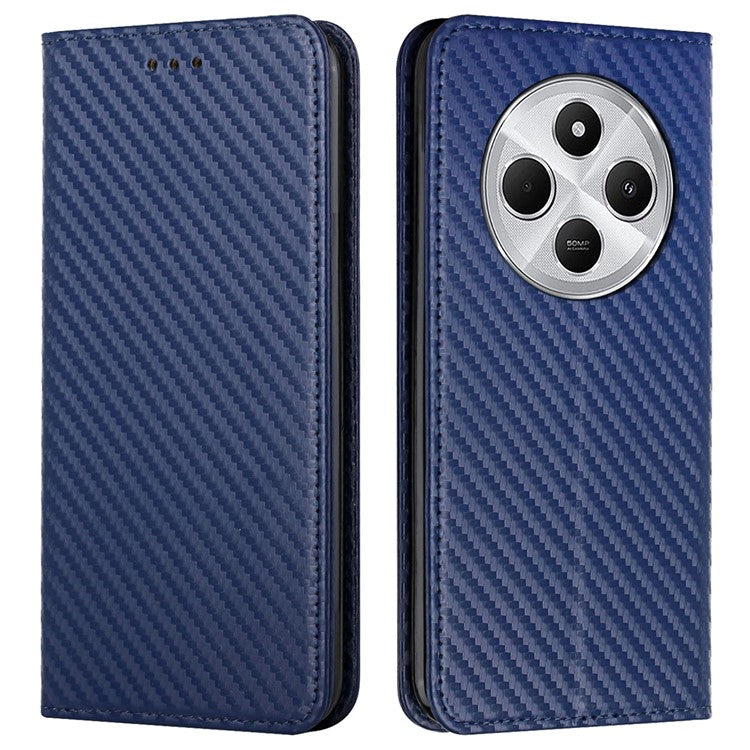 For Xiaomi Poco C75 4G / Redmi 14R 5G / 14C 4G Case Leather Flip Phone Cover Stand Strong Magnetic Closure - Blue