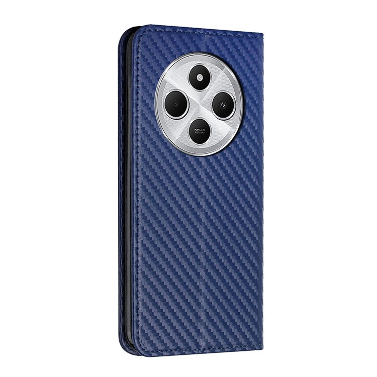 For Xiaomi Poco C75 4G / Redmi 14R 5G / 14C 4G Case Leather Flip Phone Cover Stand Strong Magnetic Closure - Blue