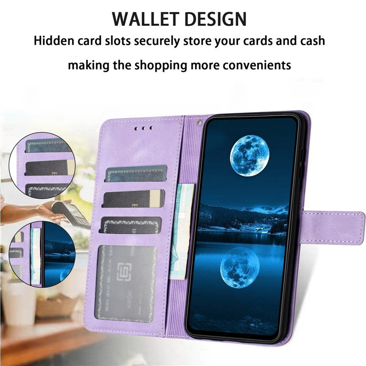 For Xiaomi Poco C75 4G / Redmi 14R 5G / 14C 4G Leather Case Solid Color Wallet Protective Phone Cover - Purple