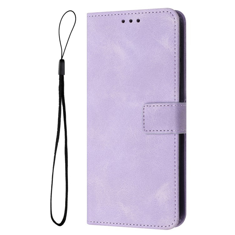 For Xiaomi Poco C75 4G / Redmi 14R 5G / 14C 4G Leather Case Solid Color Wallet Protective Phone Cover - Purple