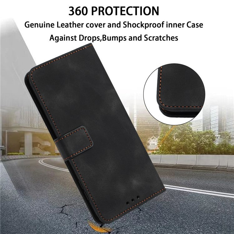 For Xiaomi Poco C75 4G / Redmi 14R 5G / 14C 4G Leather Case Solid Color Wallet Protective Phone Cover - Black